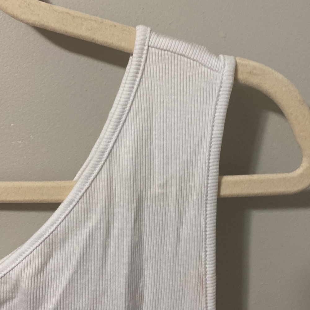Madewell White Asymmetrical Sleeveless Tank Top - Picture 2 of 6